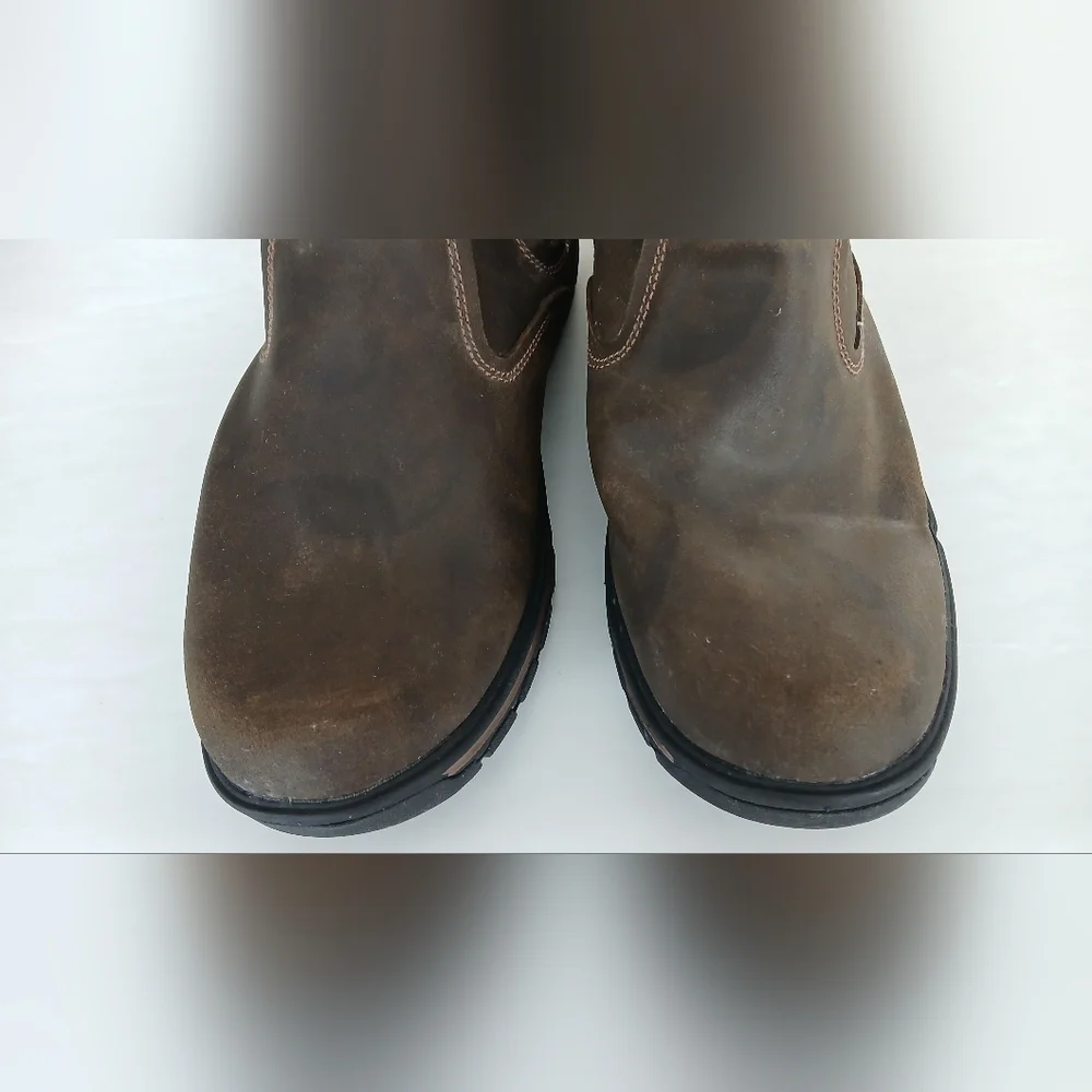 Skechers Men’s Slip‑On Leather Ankle Boots – Size 13